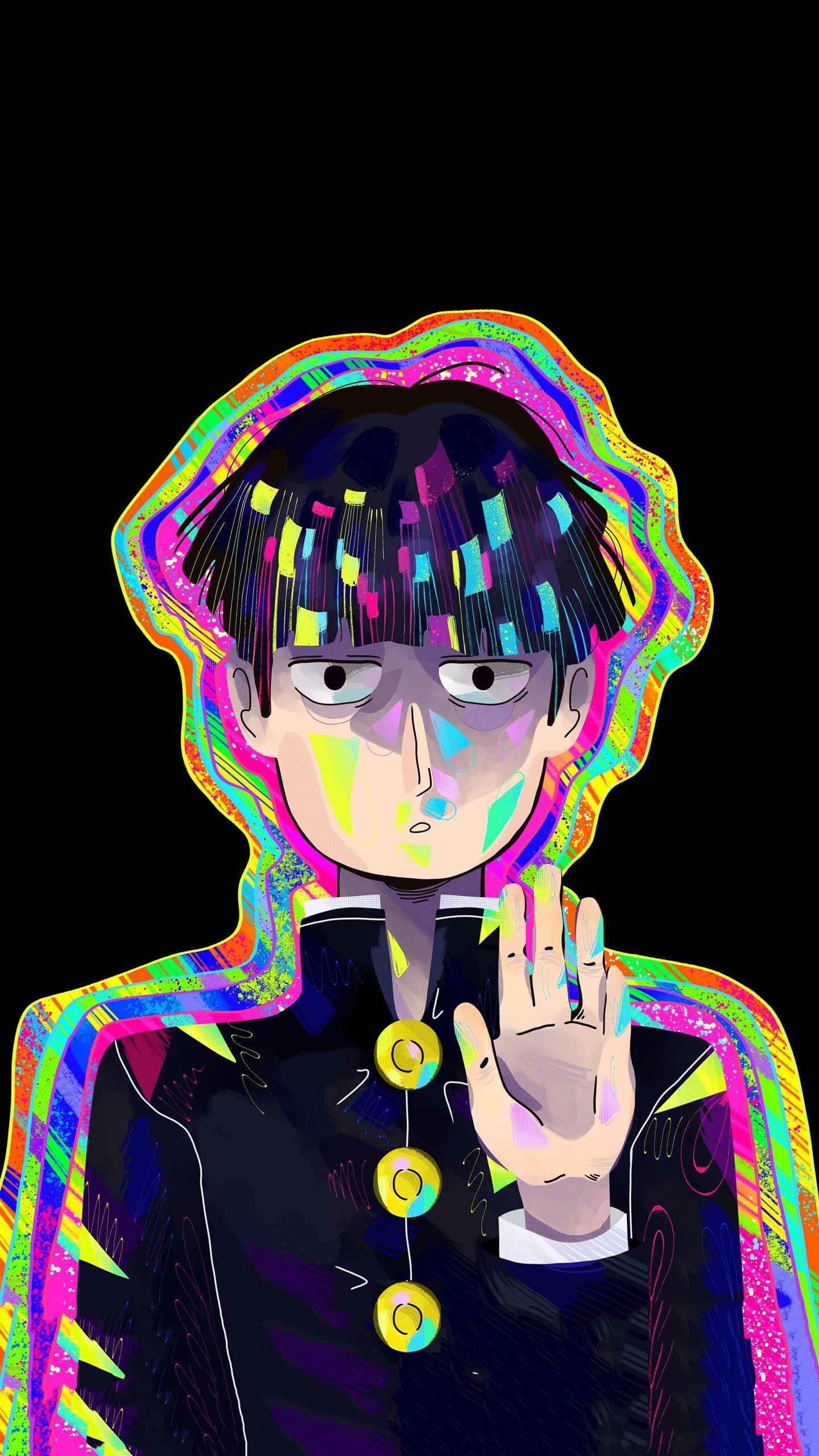 Mob Psycho 100, Striking wallpapers, Anime series, Eye-catching designs, 1440x2560 HD Phone