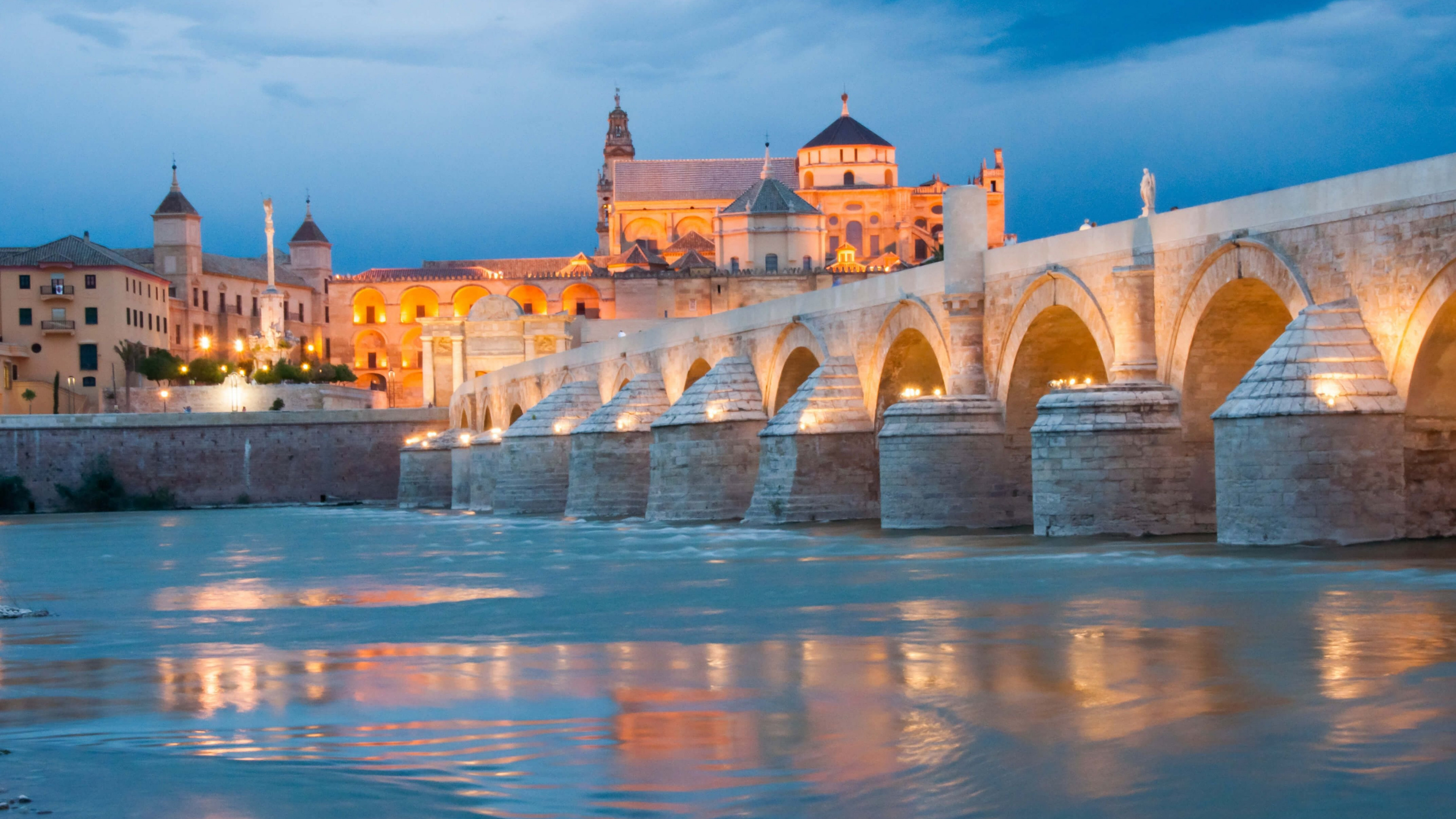 Great Mosque of Cordoba, Mosque of Cordoba, Bridge, Desktop wallpaper, 3840x2160 4K Desktop