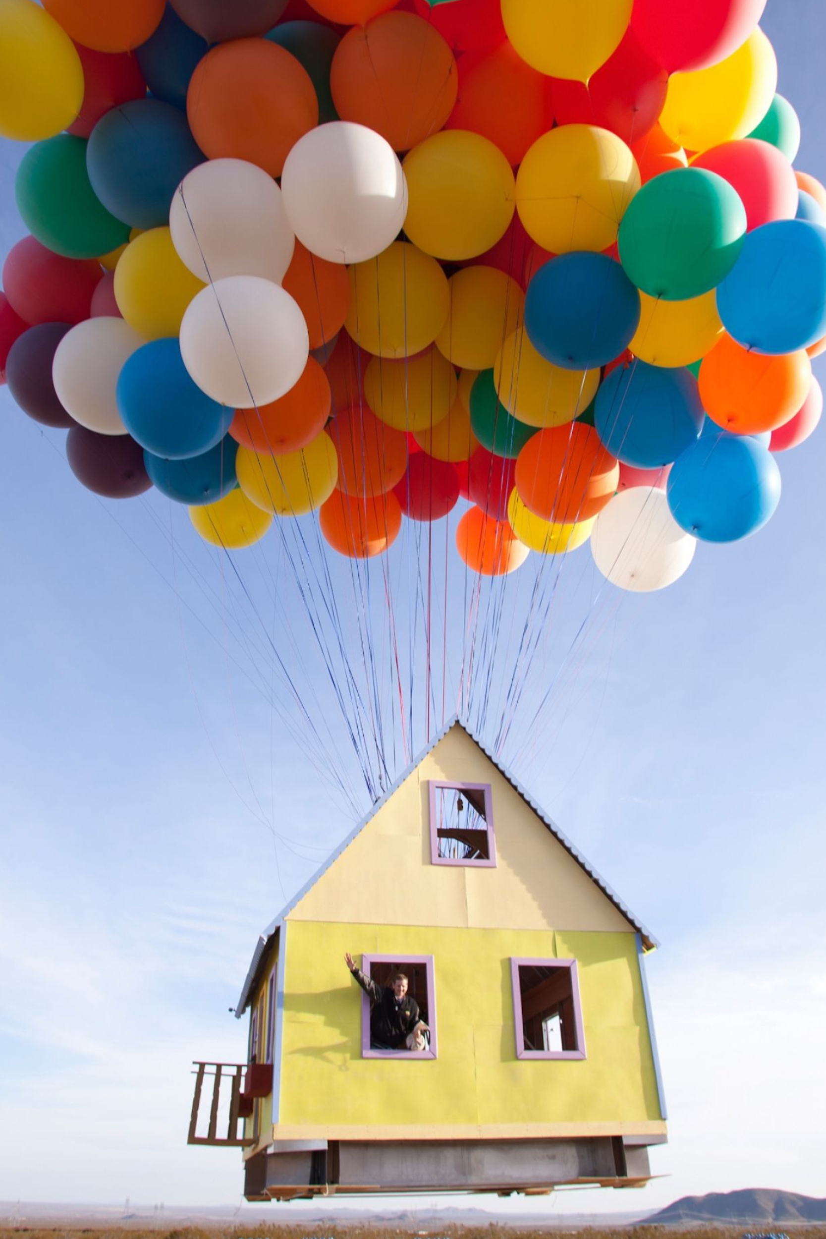 Flying house, Cluster Ballooning Wallpaper, 1670x2500 HD Phone