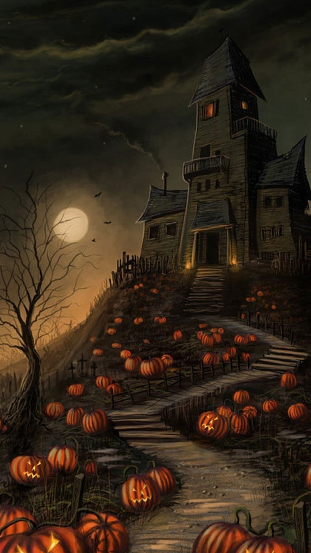 Halloween, Haunted House Wallpaper, 1080x1920 Full HD Phone