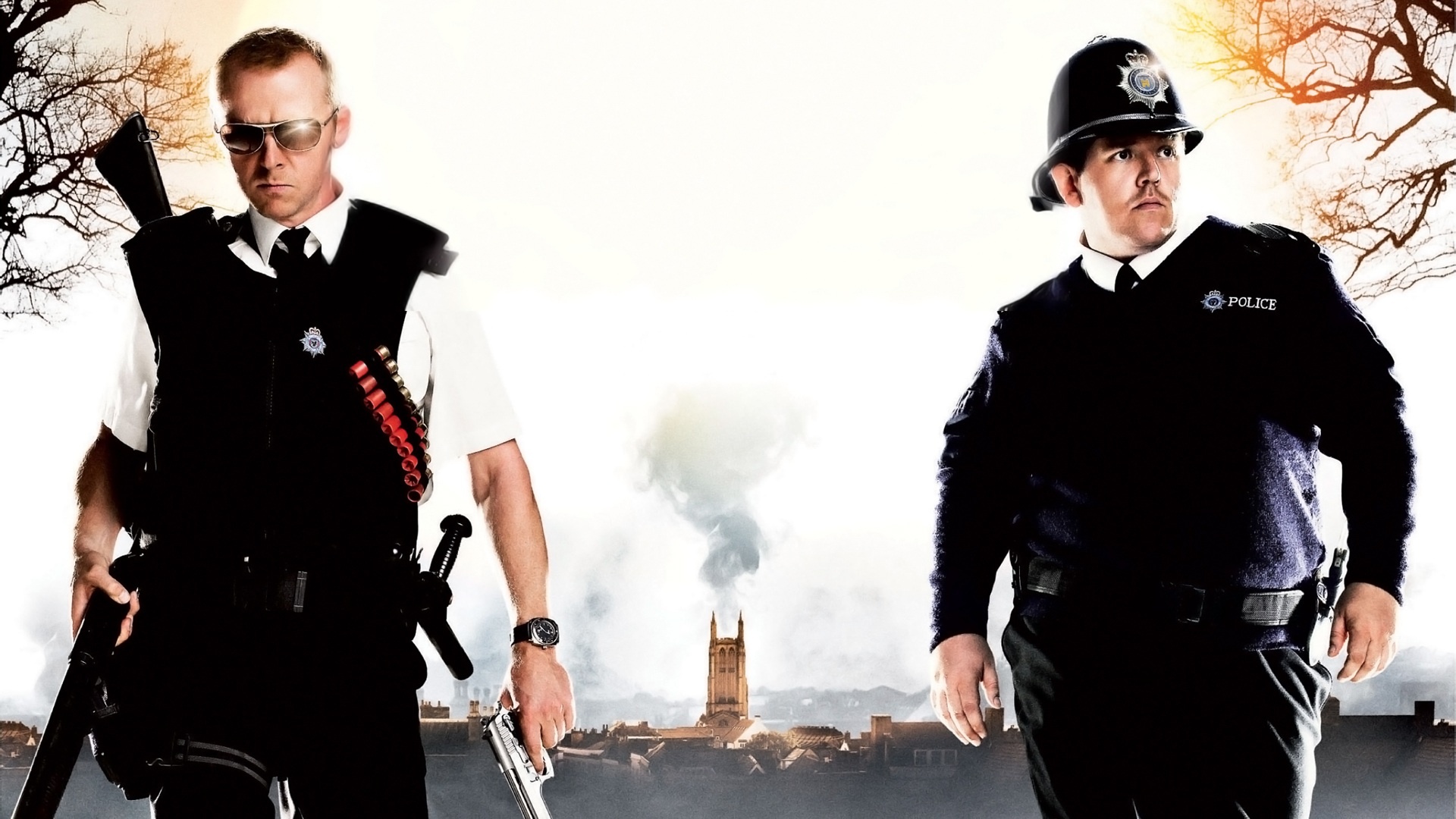 Simon Pegg, Hot Fuzz, HD, Wallpaper, 1920x1080 Full HD Desktop