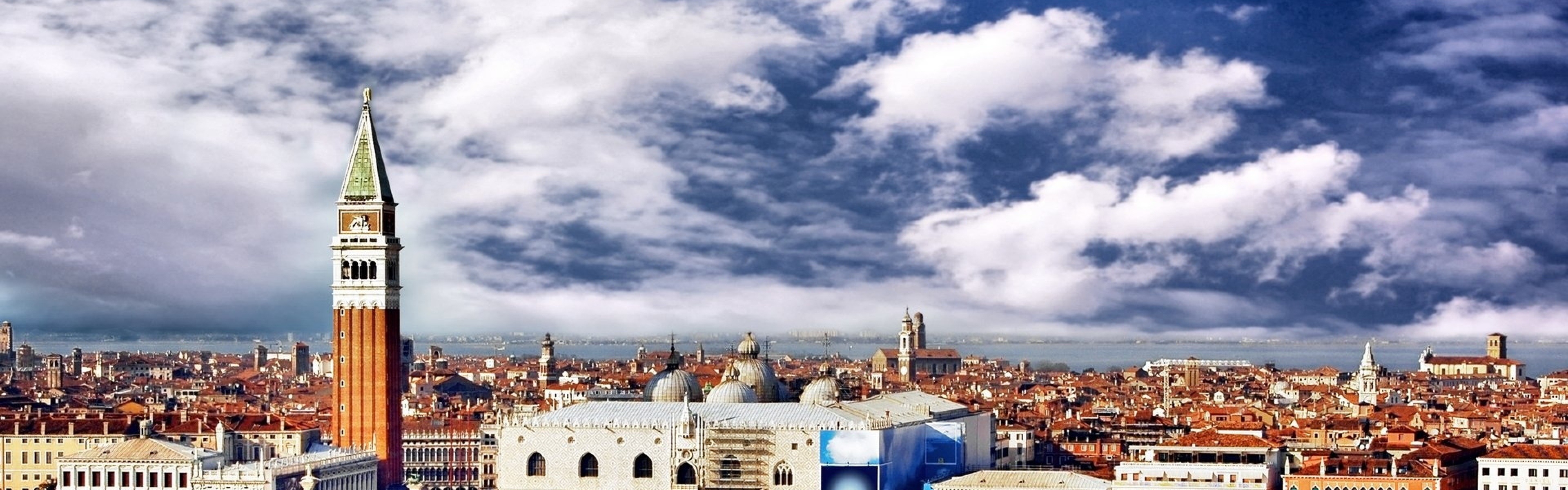 Piazza San Marco, Panoramic star wars, Venice wallpaper, Italian travels, 3840x1200 Dual Screen Desktop