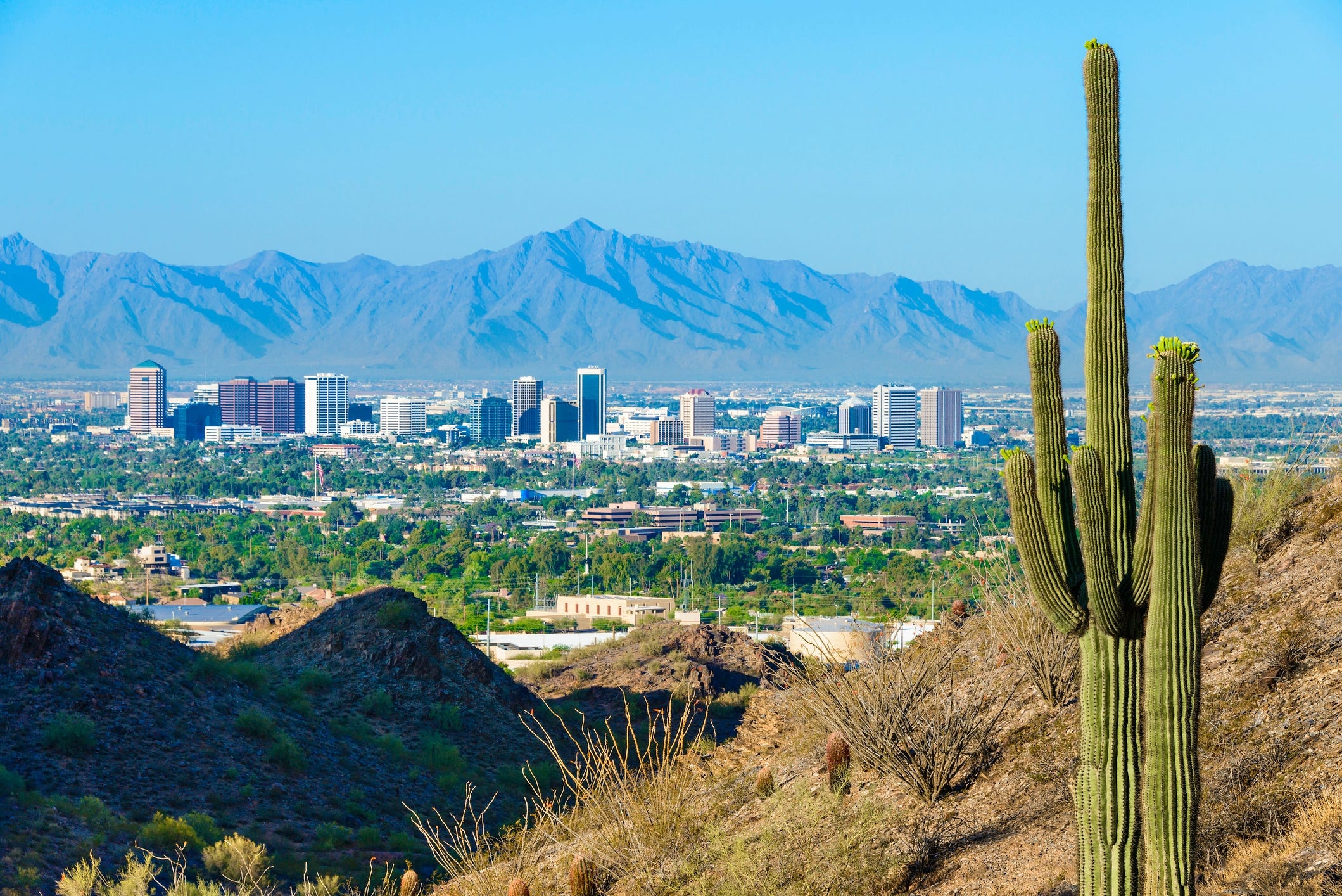 Phoenix Skyline, Retirement destinations, Growing city, Vibrant community, 2120x1420 HD Desktop