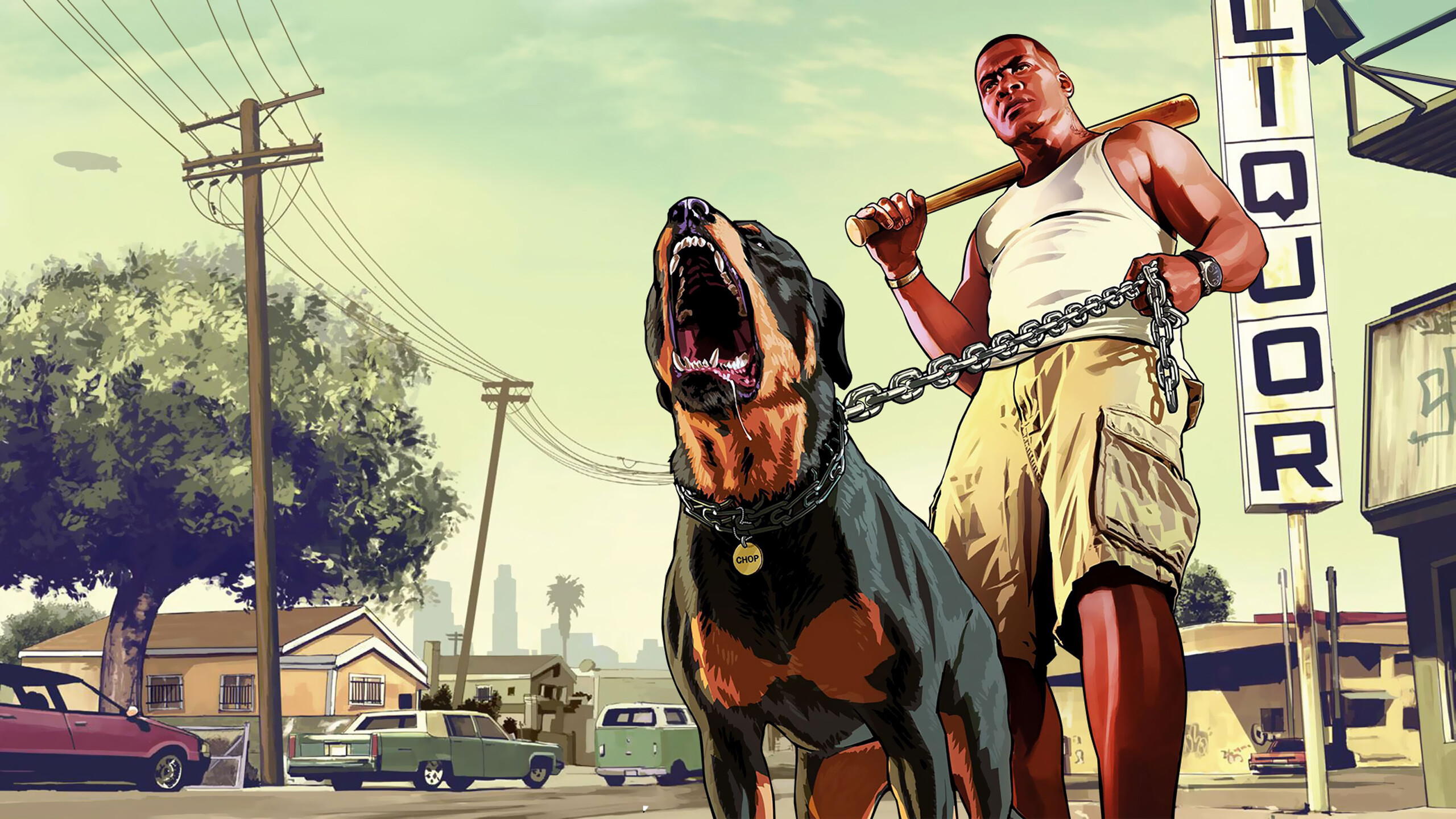 Franklin and Chop, Grand Theft Auto 5 Wallpaper, 2560x1440 HD Desktop