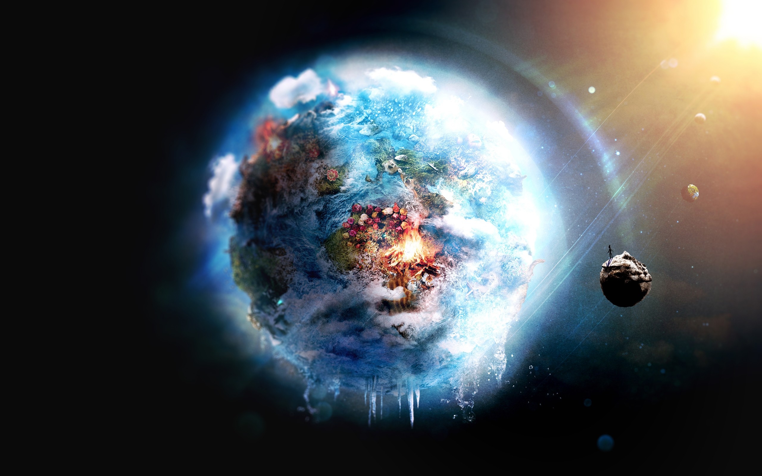 Digital art, Futuristic planets, Earth-like landscapes, Astronomical atmosphere, 2560x1600 HD Desktop