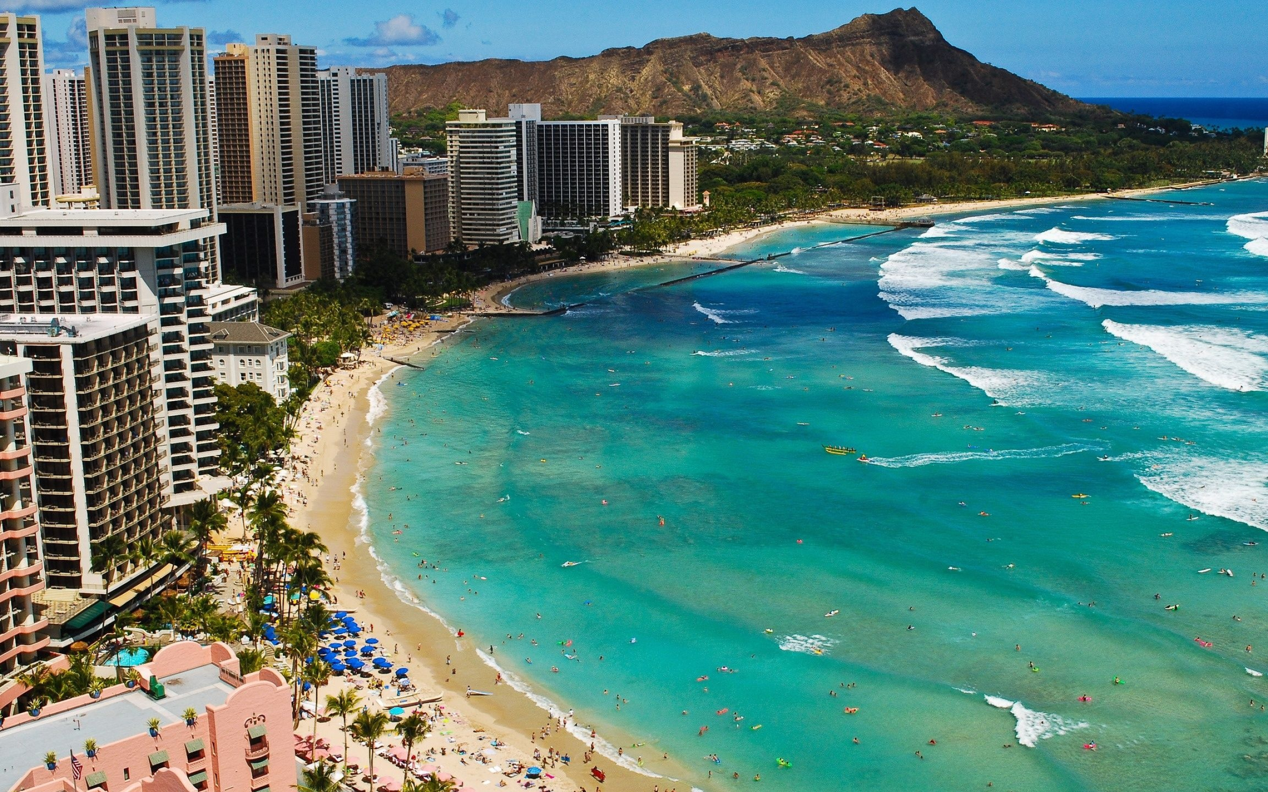 Waikiki, Hawaiian Beaches Wallpaper, 2560x1600 HD Desktop