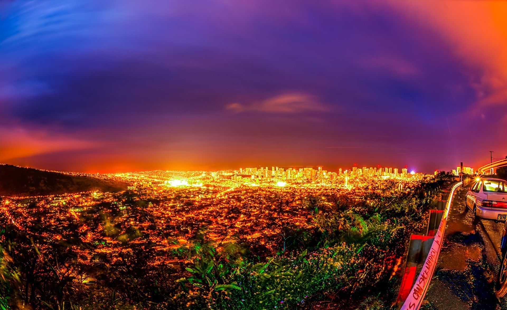 Honolulu at night, Urban lights, City skyline, Nightlife vibes, 1920x1180 HD Desktop