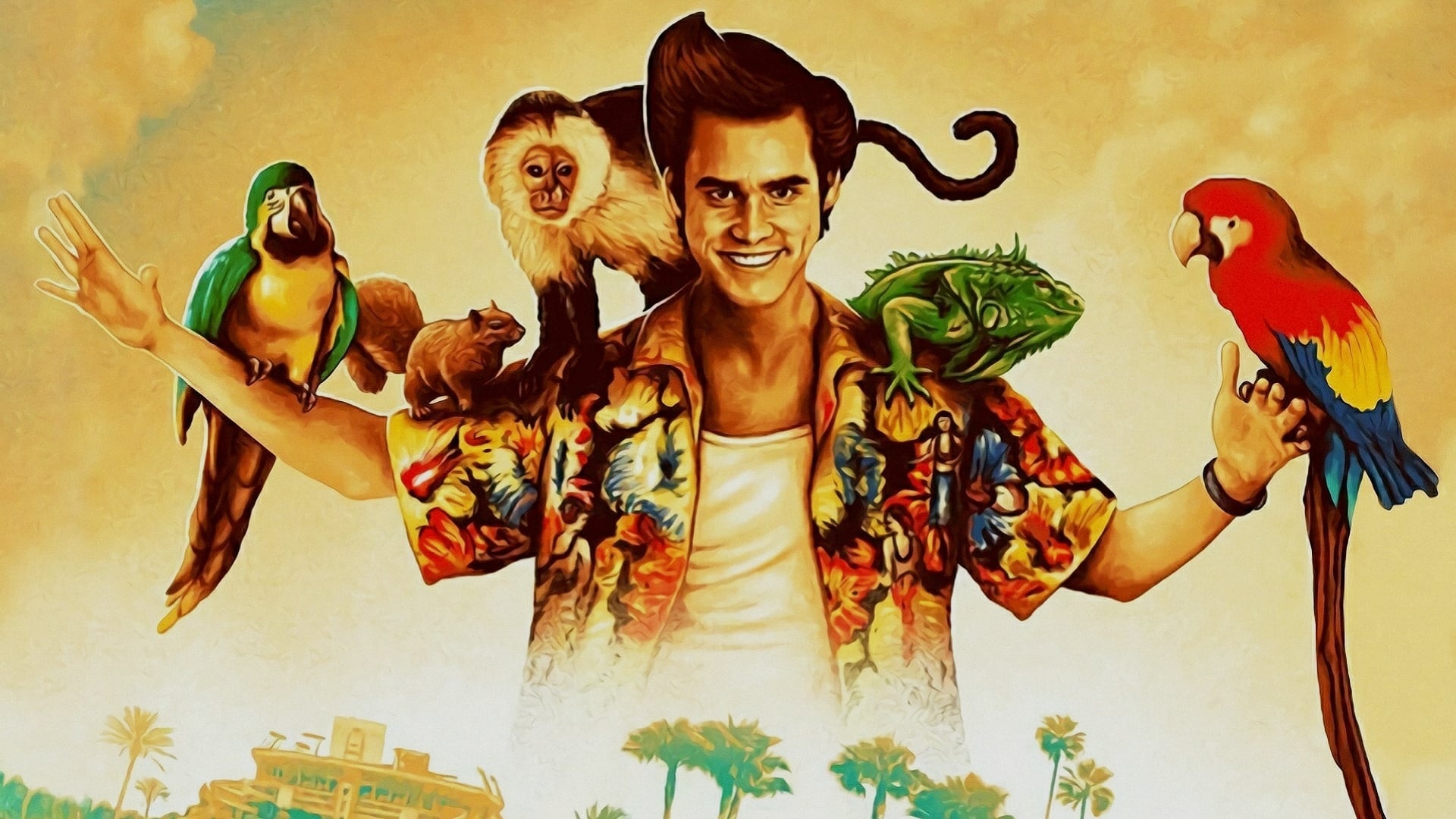 Jim Carrey, Ace Ventura, Pet detective, Movie poster, 1920x1080 Full HD Desktop