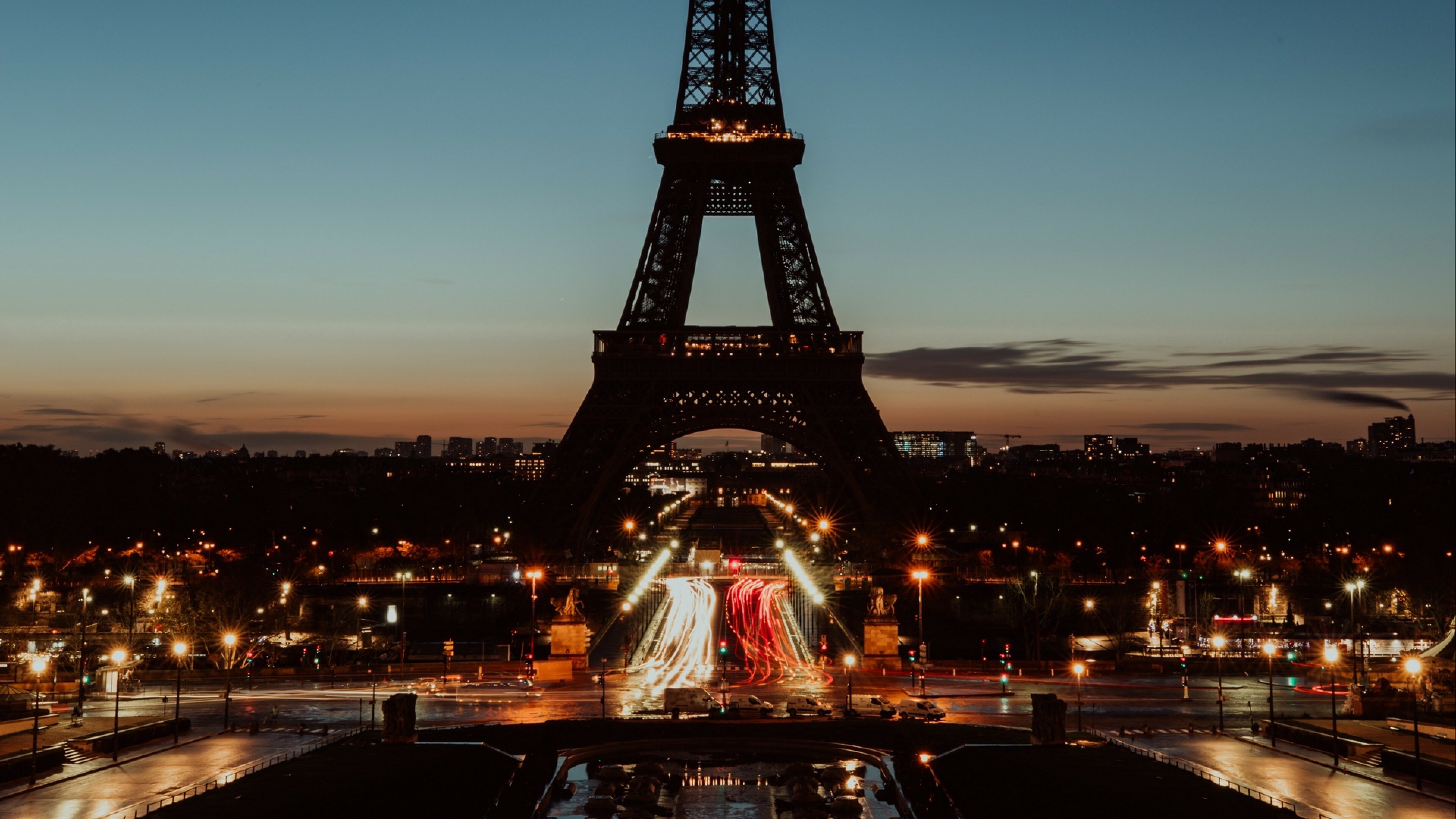 Eiffel Tower at night, HD wallpaper 4K Ultra, 3840x2160 4K Desktop